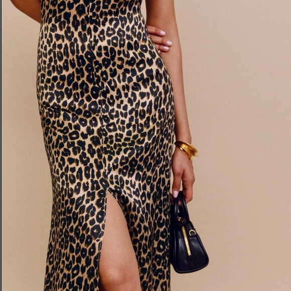 Brand new NWT sold out! Reformation Selah silk leopard print maxi dress 6-8 - Picture 7 of 11